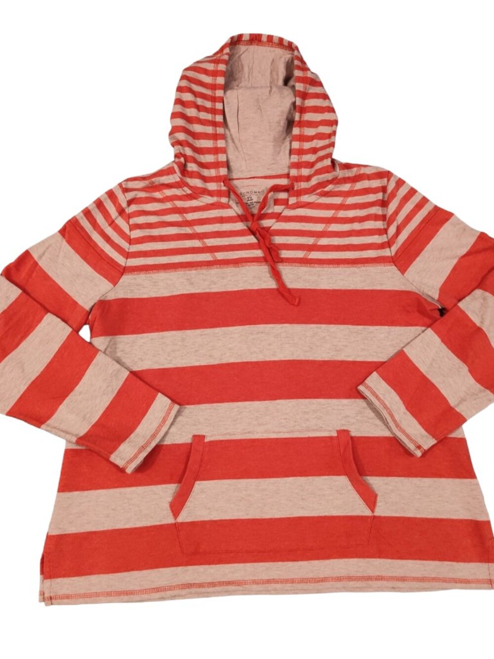 Sonoma - XL Women's Hood T-Shirt (Peach & Gray)